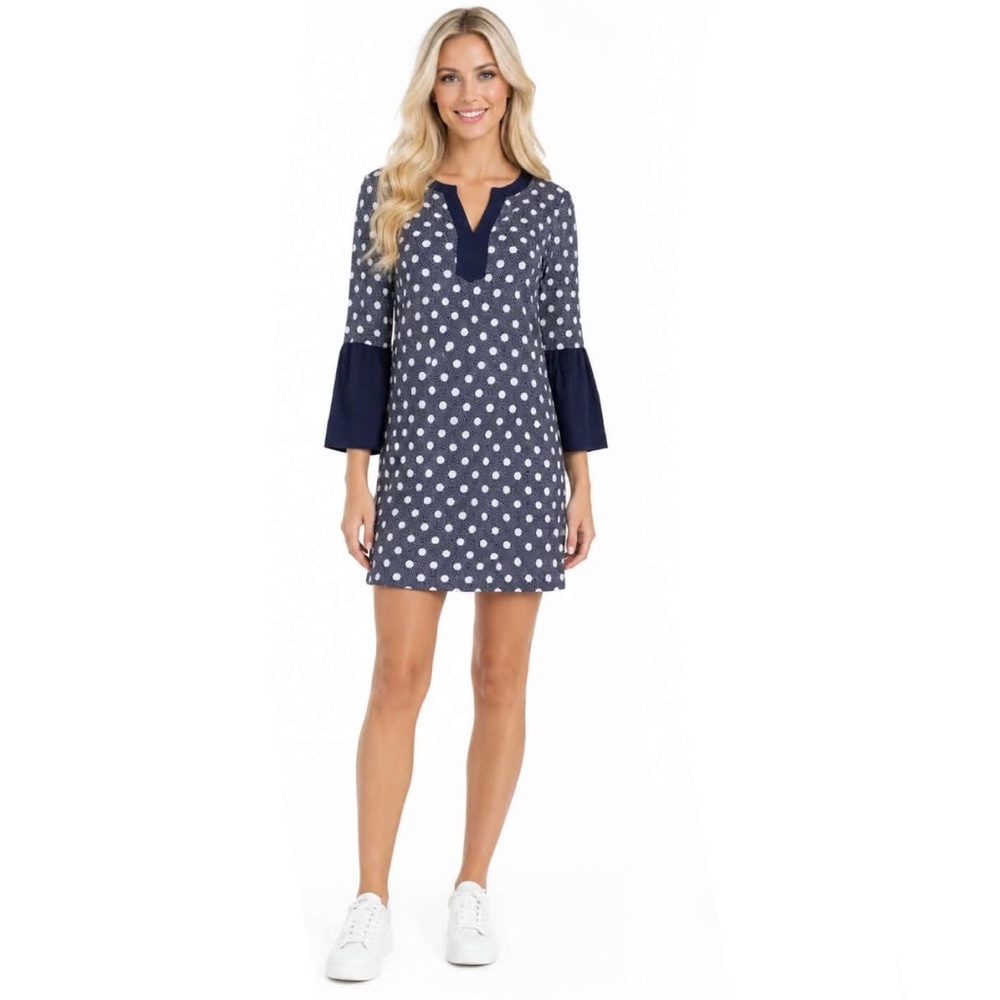 Boden Jodie PolkaDot Flare Sleeve Tunic Dress Size 6